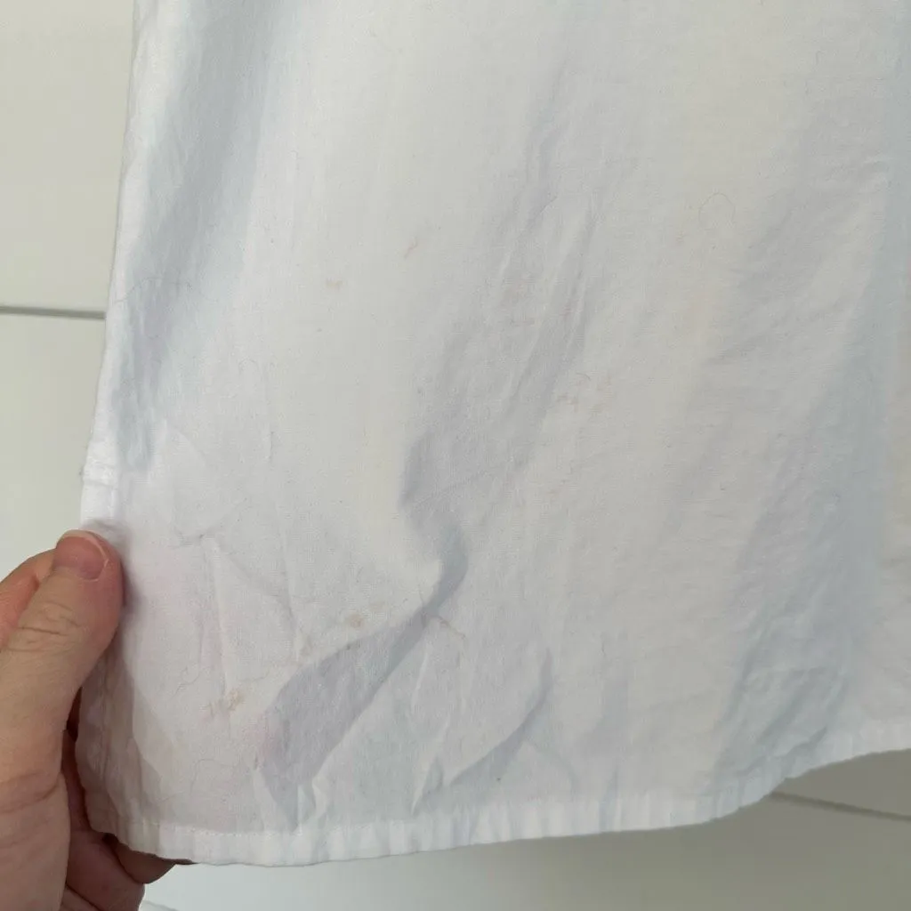 Eileen Fisher Women’s White Medium? Button Down Blouse Flawed See Measurements - Image 12