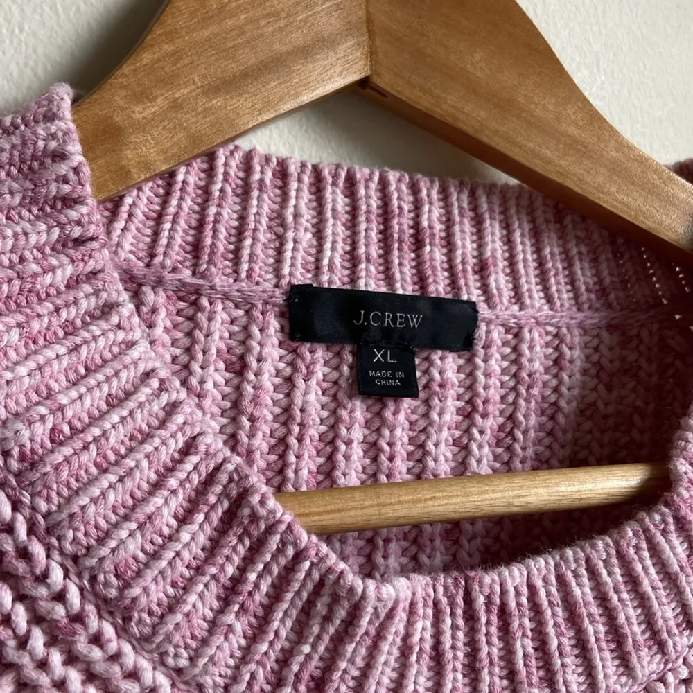 J. Crew Marled cotton-blend crewneck sweater (Sz XL) pink & white - Image 4