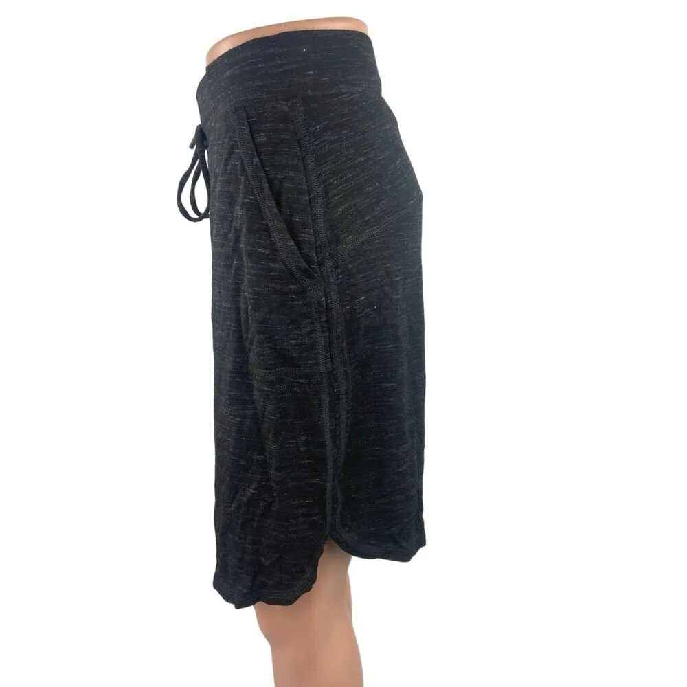 Hilary Radley Black Drawstring Elastic Waist Knit Pull On Mini Pencil Skirt Sz M - Image 2