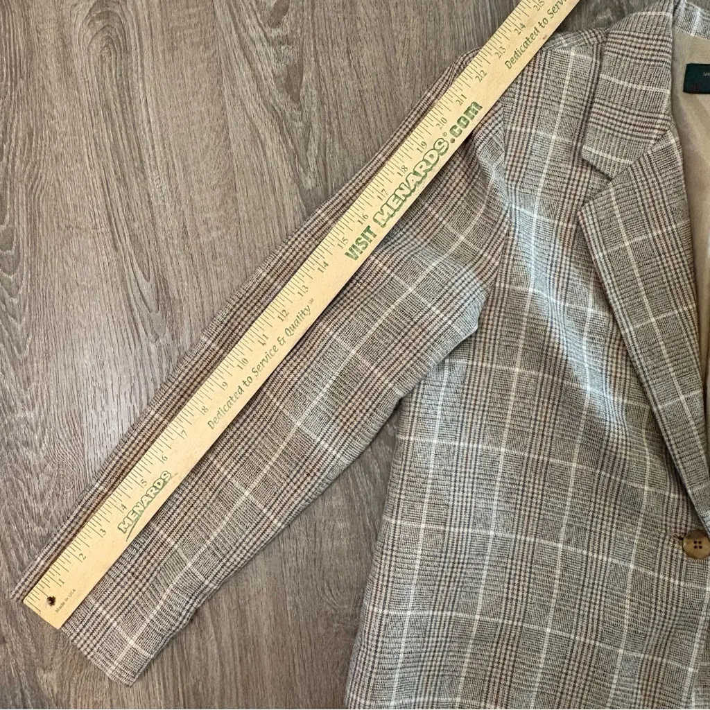 Vintage Orvis Glen Plaid Blazer Women’s Medium | Tan Brown Check Jacket - Image 7