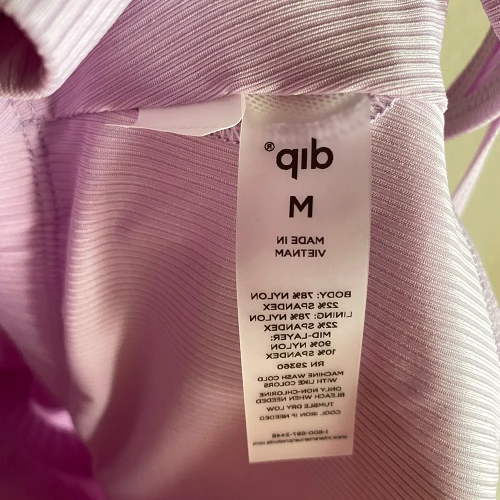 New Women Sports Bra Lilac Ribbed Long Line Strappy Back Medium Low impact Purple - Image 3