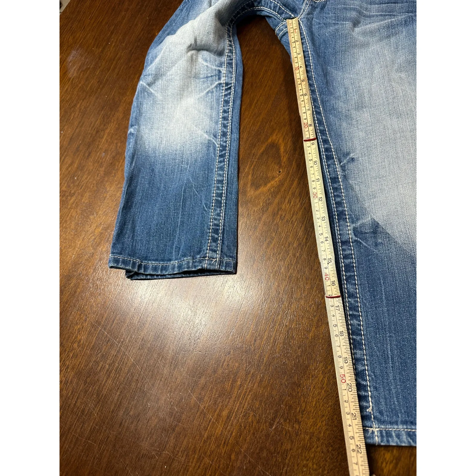 Miss me Cuffed Capri Jeans Women 28 Western Cowgirl Bejeweled Glam Aztec Stain - Image 6