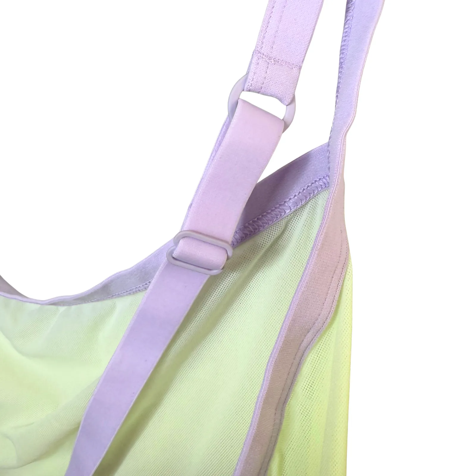Smoothez by Aerie Sleeveless Sheer Mesh Bodysuit Size Large Violet Flurry Ombre - Image 7