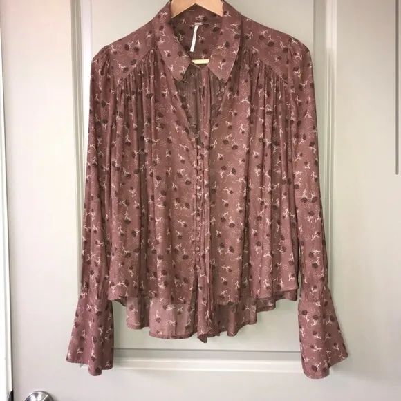 Free‎ People Modern Muse retro 70s Blouse - Image 3