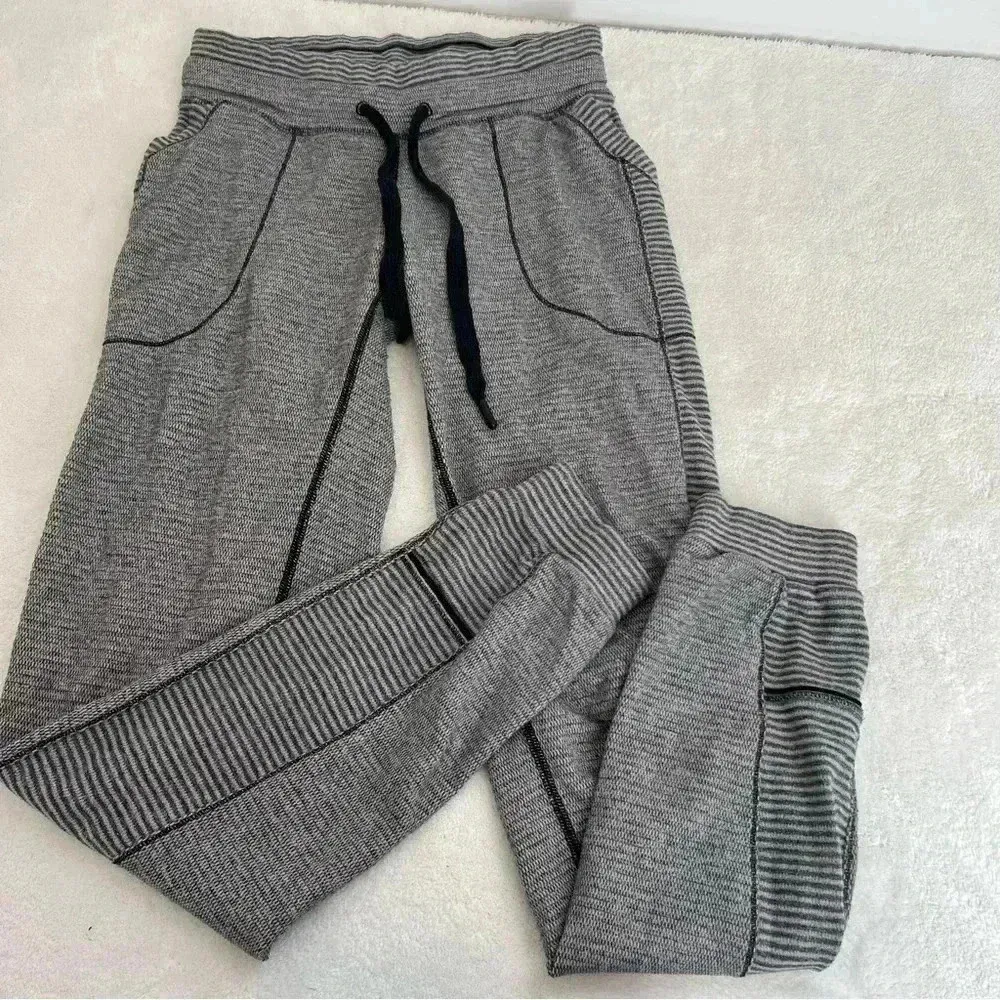 Lululemon Base Runner Yoga Joggers Pant Mini Check Pique White Heathered… - Image 4