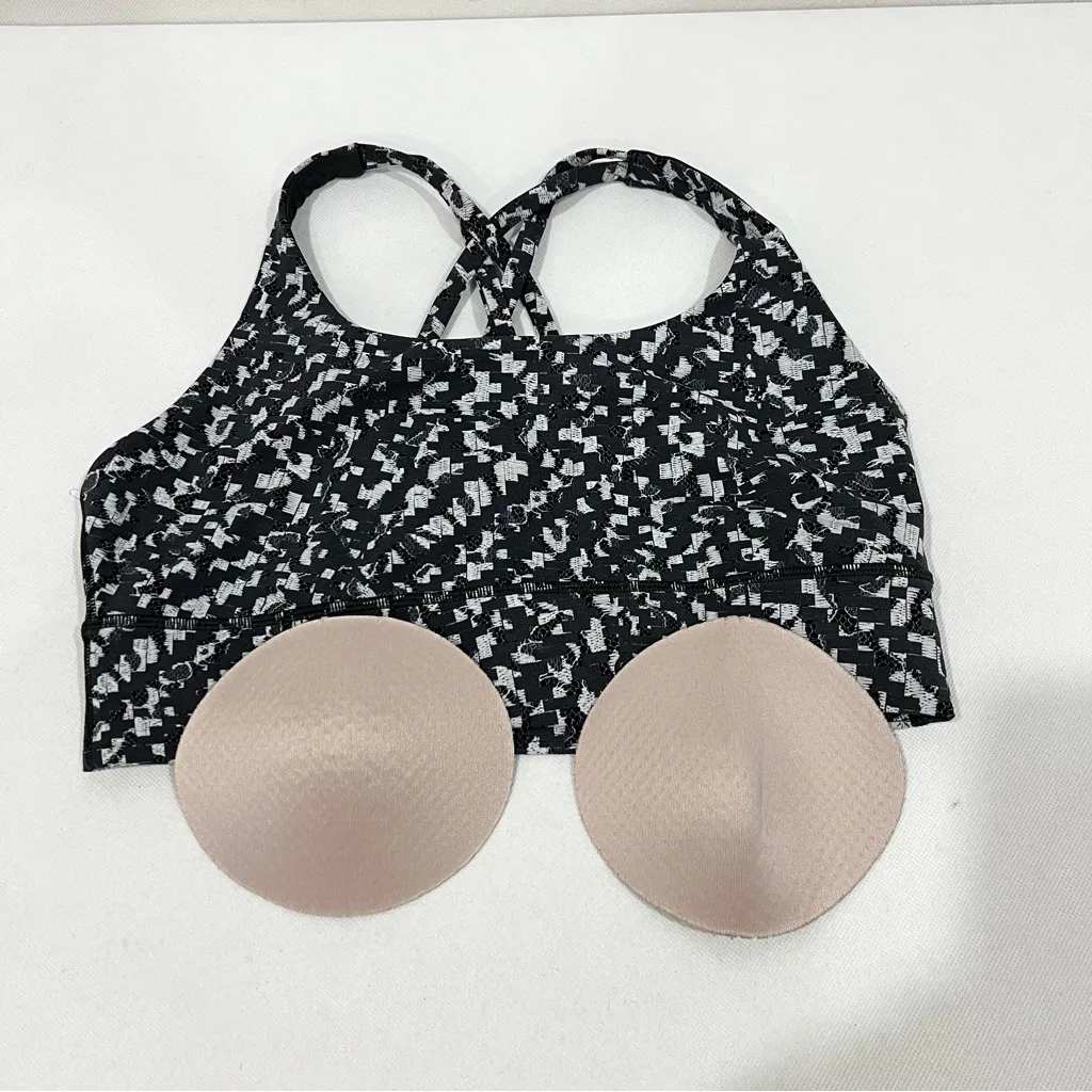 Lululemon Energy Bra Size 10 Long Line Medium Support B–D Cup Pace Lace Grey - Image 10