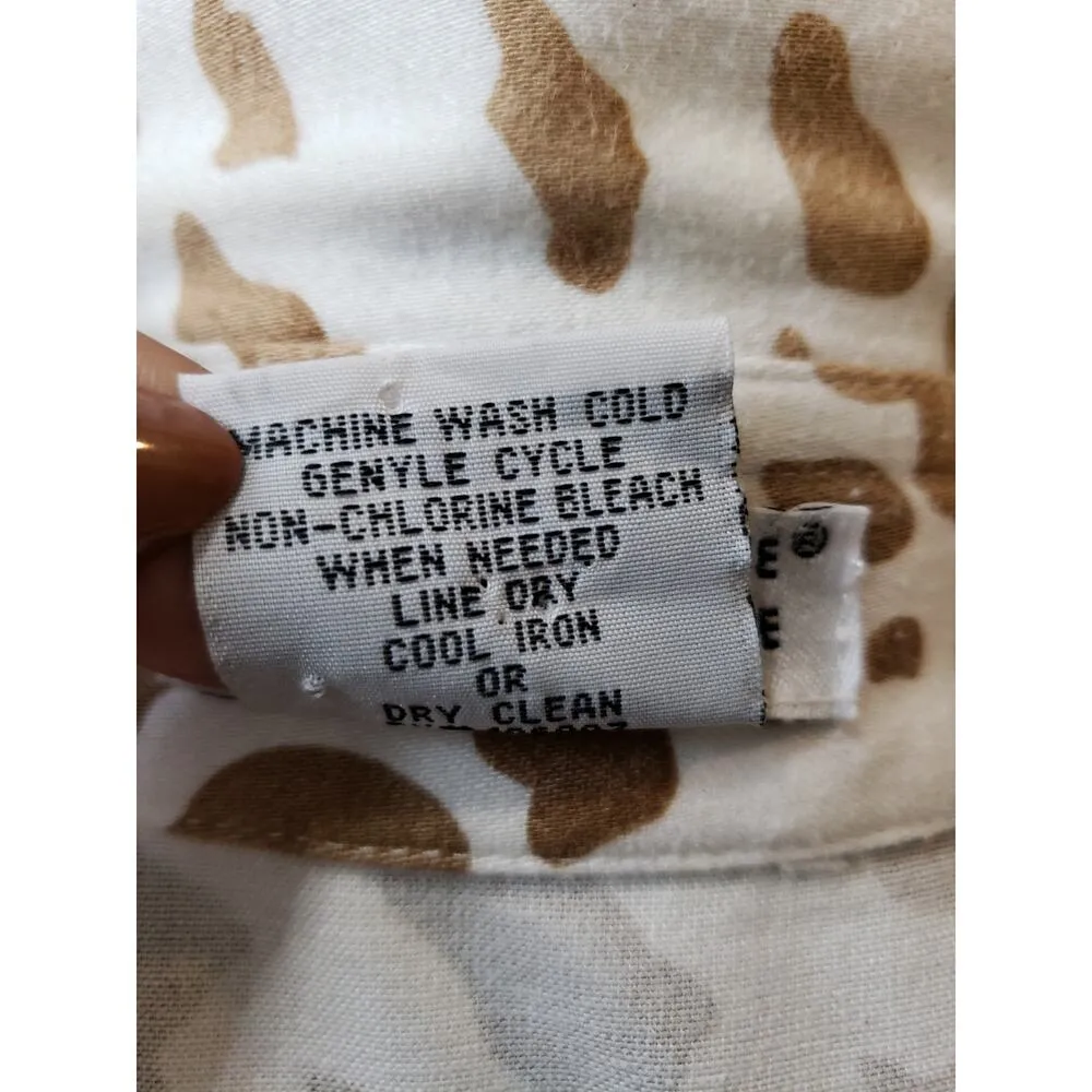 Carole Little Women's Size 14p White/Brown Jacket Tie Belt Pockets Animal Print Brown - Image 11