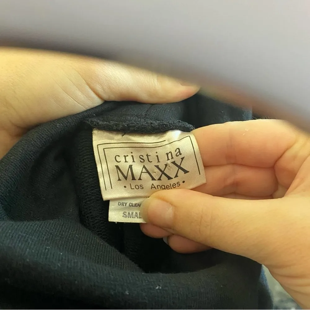 Vintage Cristina Maxx Fringe Dalmatian Print Studded Sweatshirt - Image 5