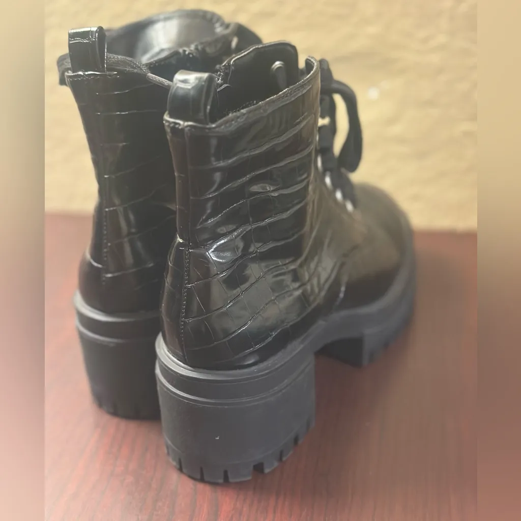 Forever 21 Black Combat Moto Boots - Image 5