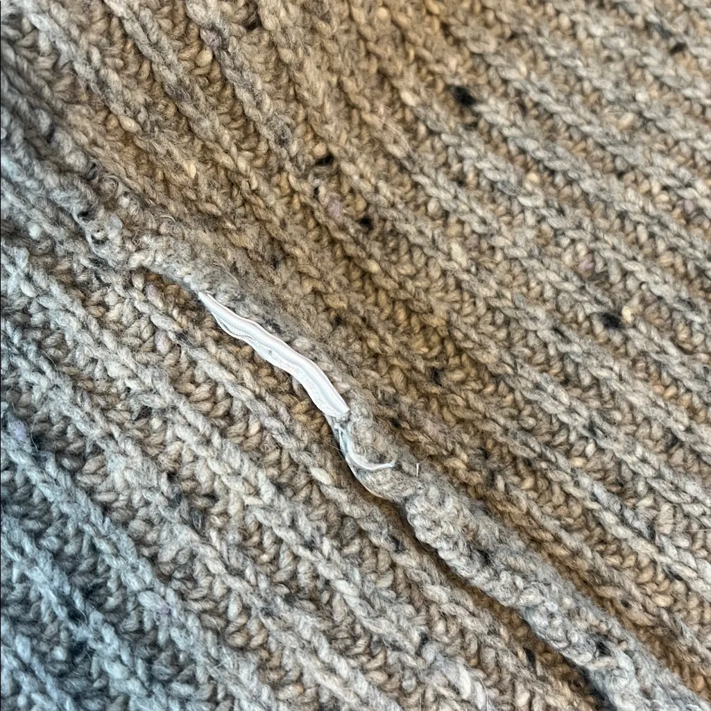 Brooks Brothers Open Cardigan Sweater Beige/Gray Size Small - Image 6