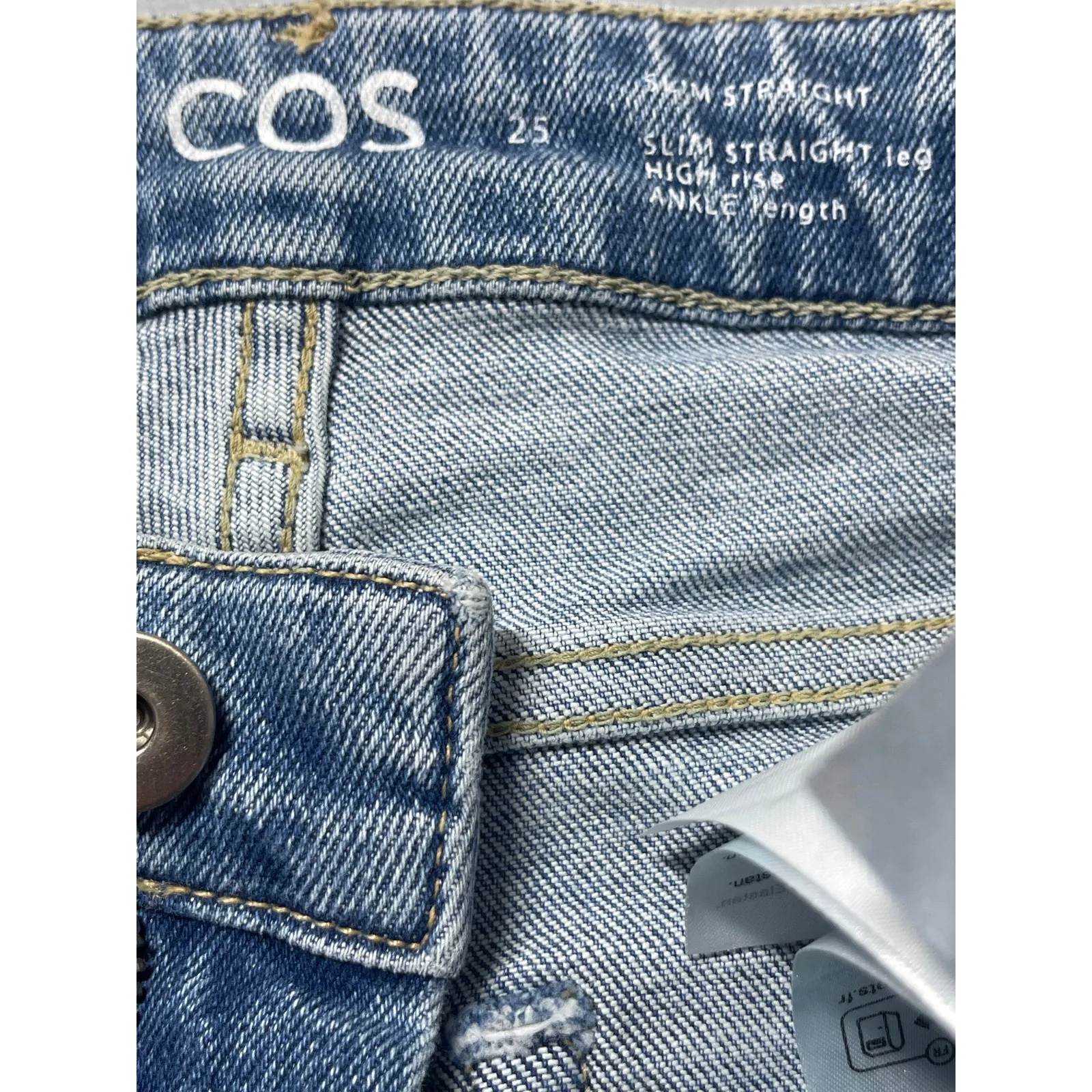 COS Women's Blue Slim Straight Ankle Medium Wash High Rise Denim Jeans Size 25 - Image 4