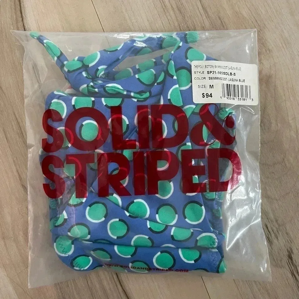 Solid & Striped The Roux Bikini Bottoms Cobalt Blue Polka Dot - Image 8