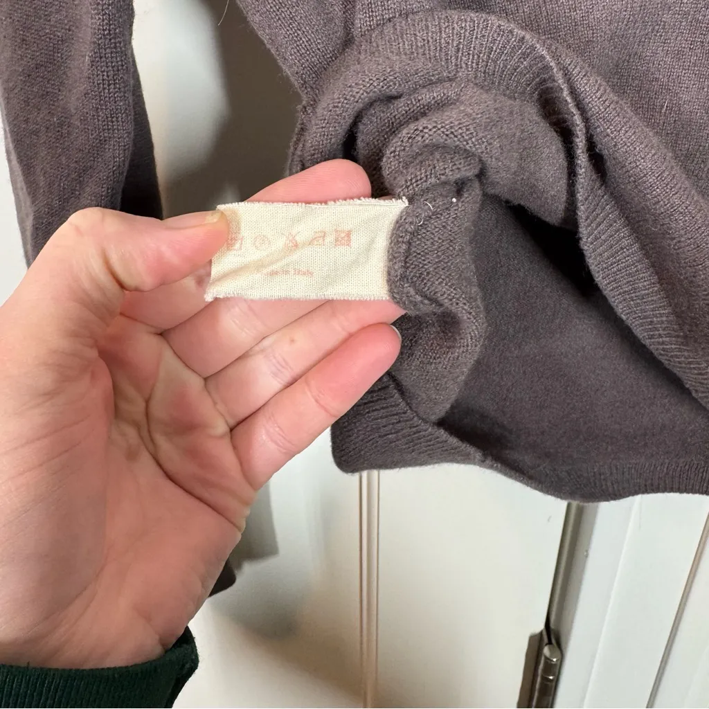 Marni Brown Cropped 100% Cashmere Polo Knit Sweater Top size small quiet luxury - Image 3