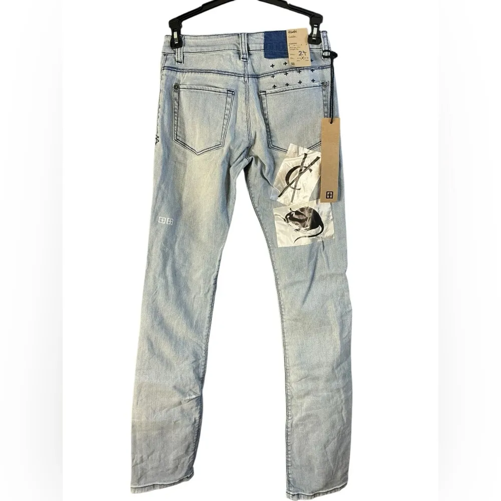 Ksubi Blue Straight Leg Jeans with Vintage Fading - Image 2