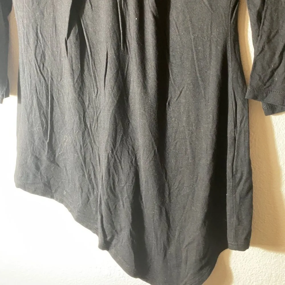 Nine West Jeans Asymmetrical Top‎ Black Silver Studs - Image 6