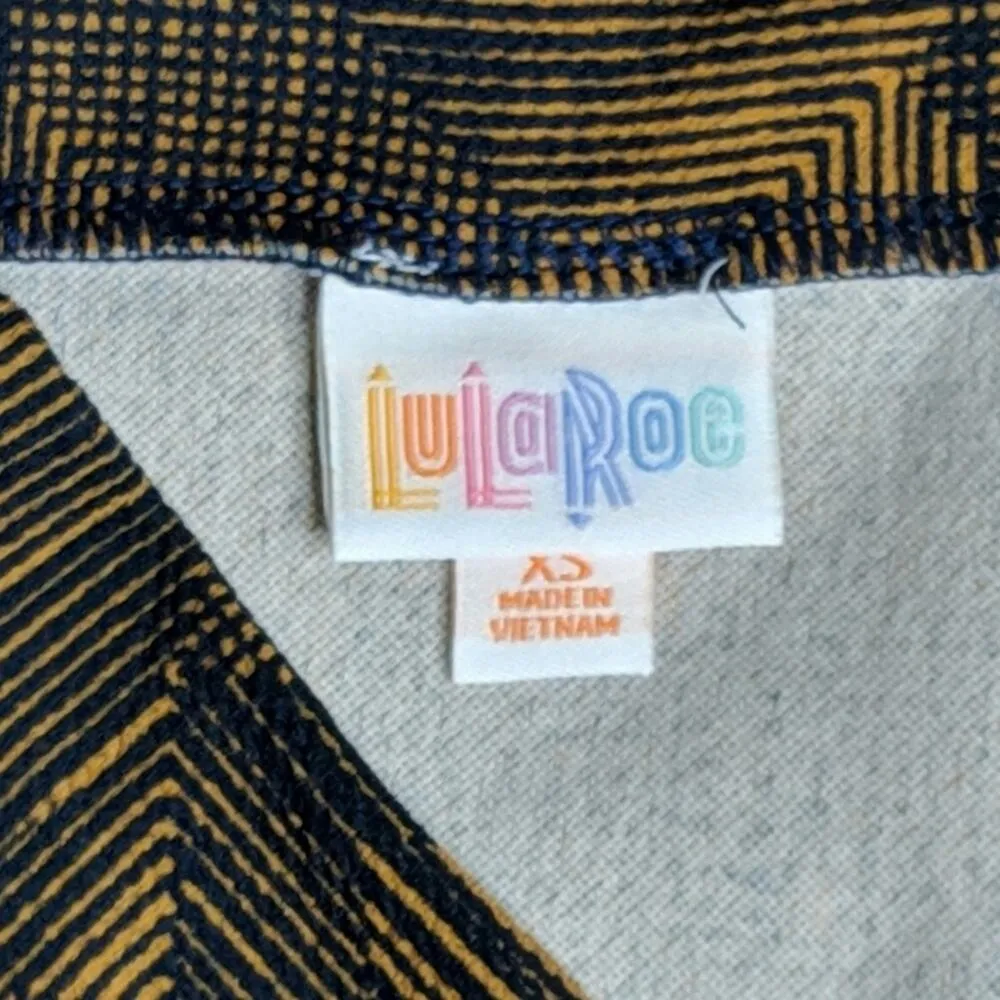 LuLaRoe Printed Cassie Skirt Pencil Brown Black Print XS New - Image 6