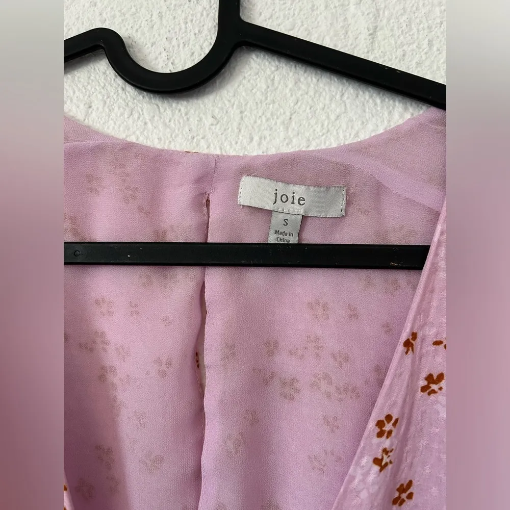 Joie Dresses Joie Bethwyn Floral Wrap Dress Floral Pink Sz small - Image 9