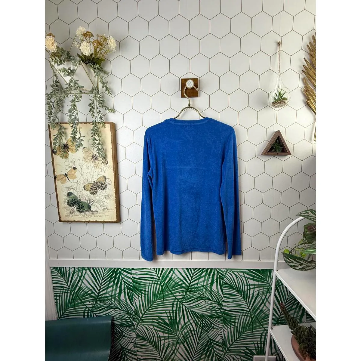 Goldie Velour Blue Long Sleeve T-Shirt - Size - XS - Image 4