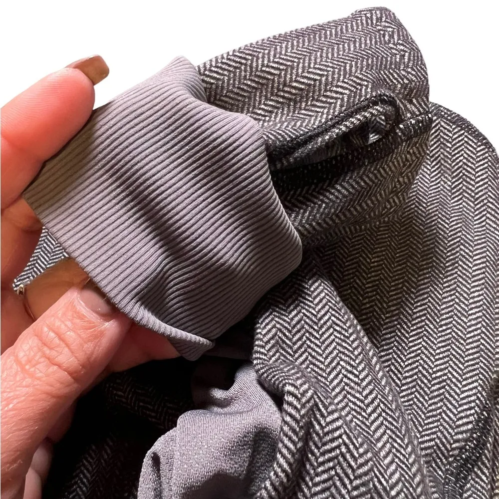 LULULEMON Daily Practice Herringbone Slate Black Gray Light Hoodie - Image 14