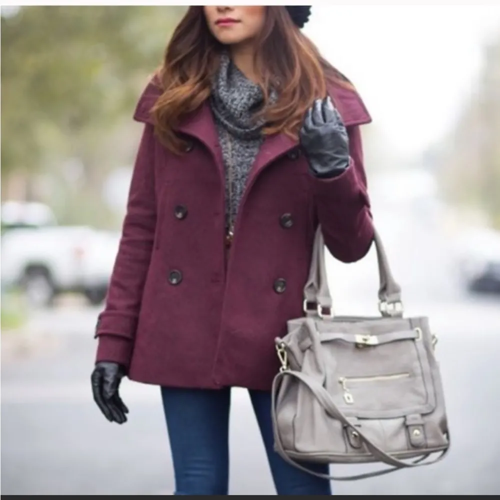 Thread & Supply Double Breasted Oxblood Peacoat Size Medium - Image 6