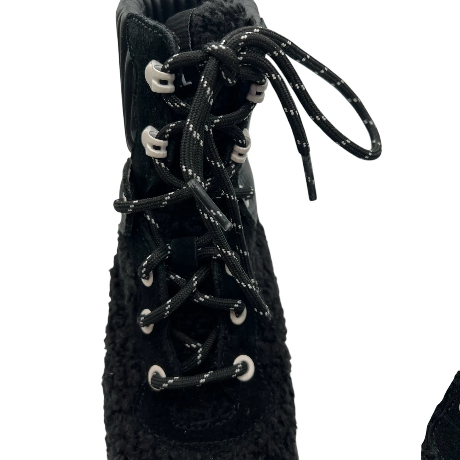 Sorel Womens Size 6.5 Waterproof Brex Heel Boots Black White Lace Up 4" NWT - Image 4