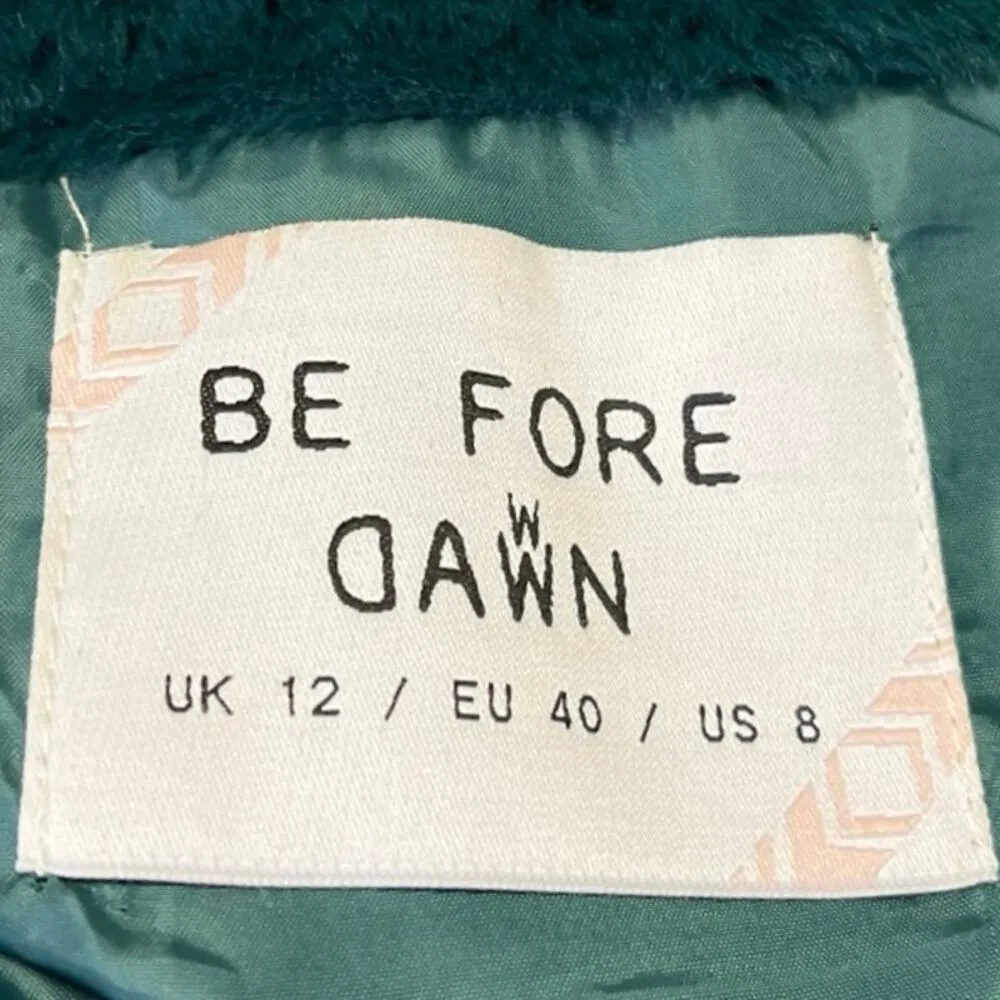 Be Fore Dawn Women's Green Faux Fur Sherpa Fleece Full Zip Sweater Coat Jacket 8 - Image 4