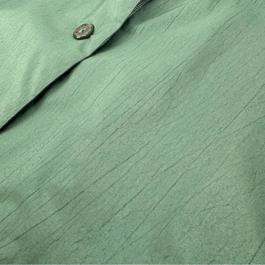 Vintage Fleet Street Green White Plaid Trench Coat Built In Shoulder Pads Size 8 - Image 6