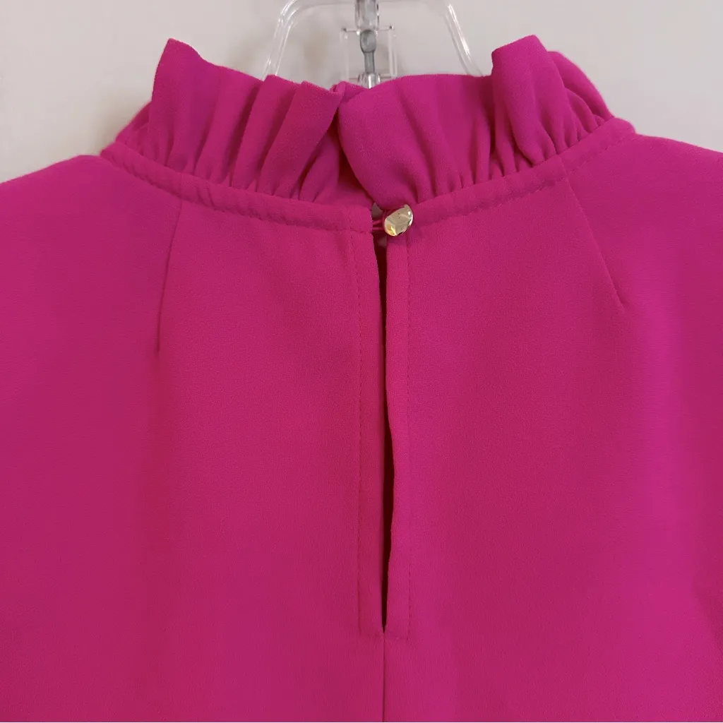 J. Crew Ruffle Collar 365 Crepe Blouse Women''s XS Pink Career‎ Classic Dainty - Image 8