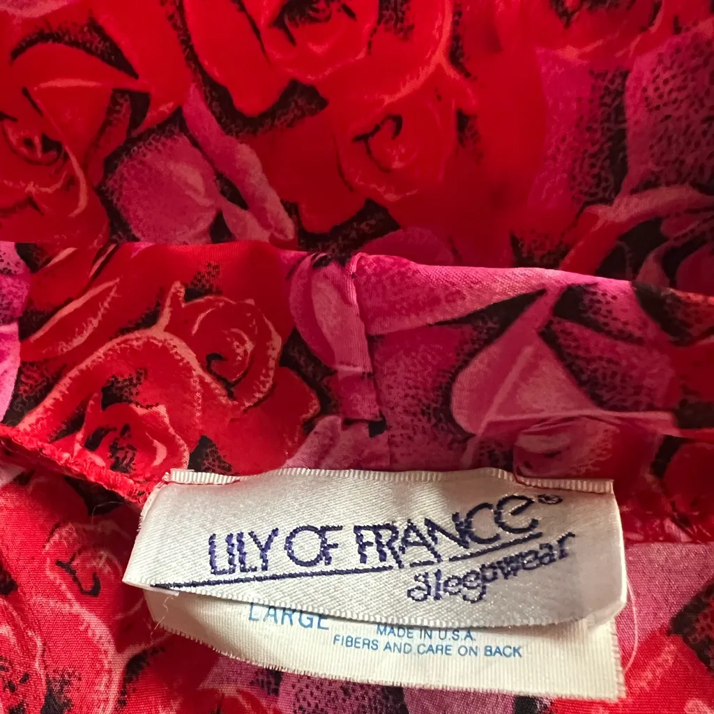 Vintage Lily Of France Sleepwear 2 piece wrap and pants. Size Large - Image 7