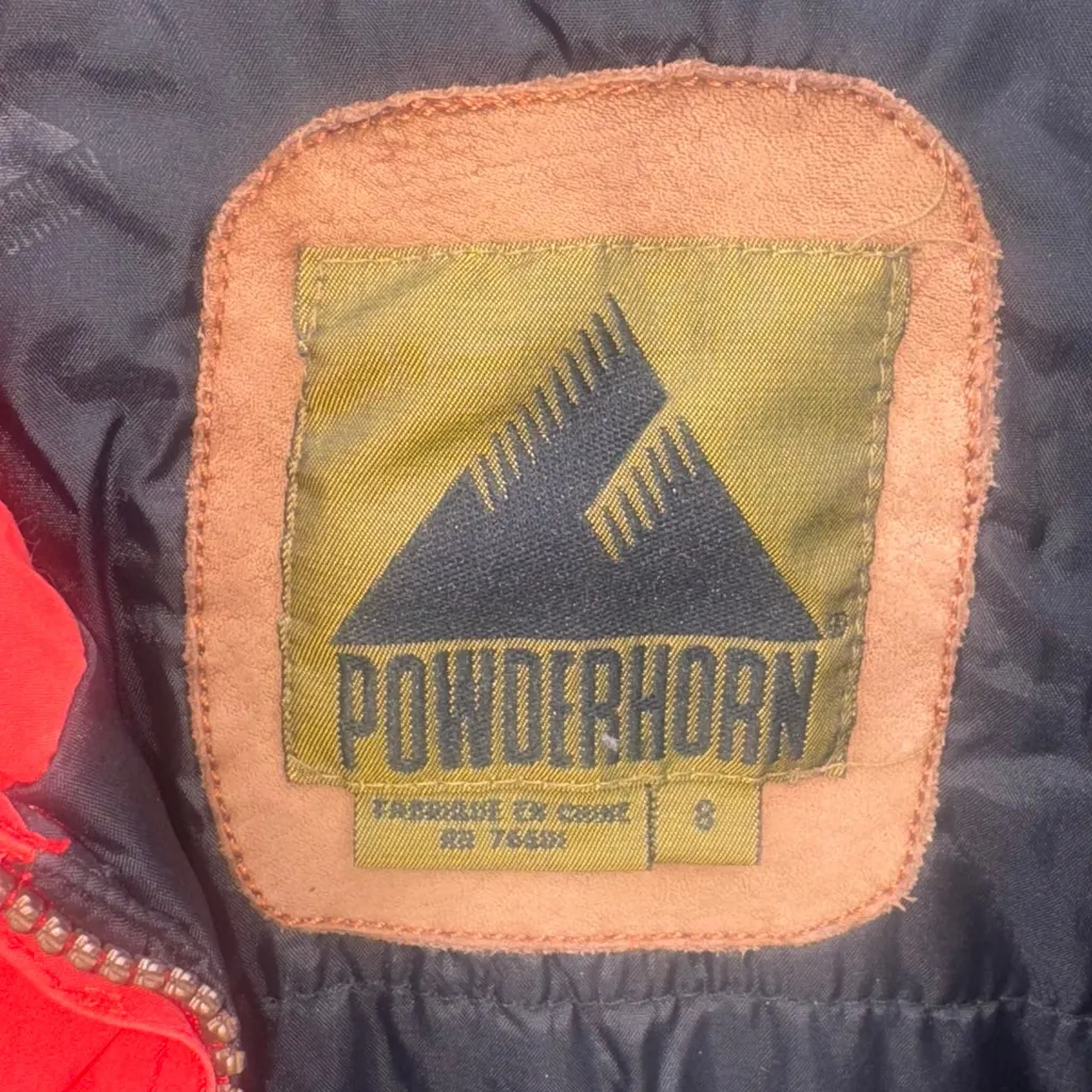 Powderhorn Red & Black Ski Vintage Snowboard Snowsuit Women's Size 8 - Image 8