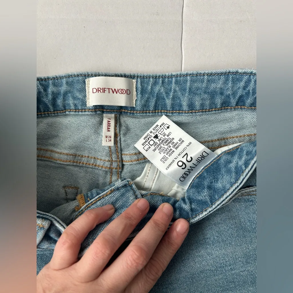 DRIFTWOOD x FREE PEOPLE | FARRAH FLORAL EMBROIDERED FLARE JEANS SIZE 26 - Image 3