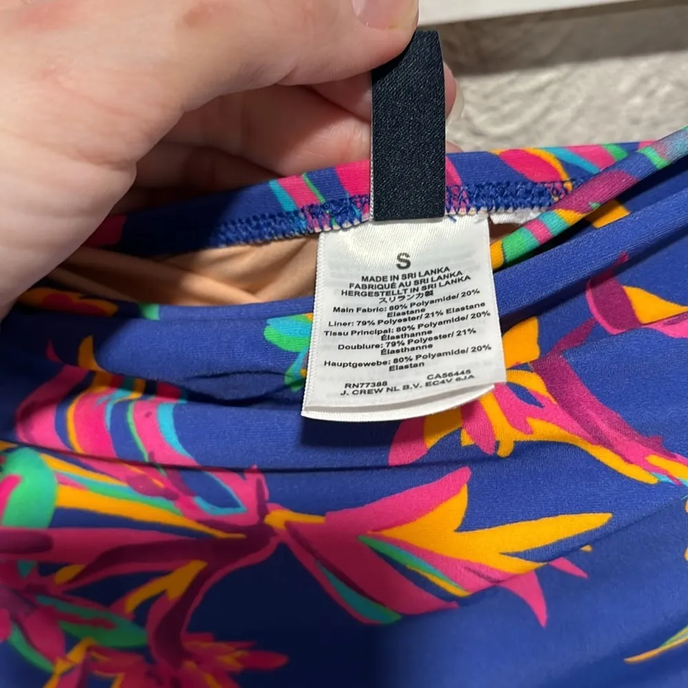 J.Crew Floral strapless halter one-piece swimsuit size small - Image 3