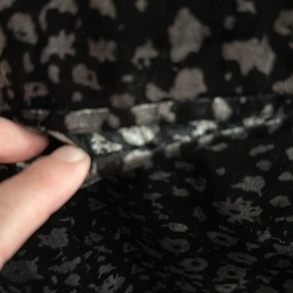 Anthropologie Elevenses Velvet Black Gray Print 1 Button Blazer Jacket Womens 4 - Image 10