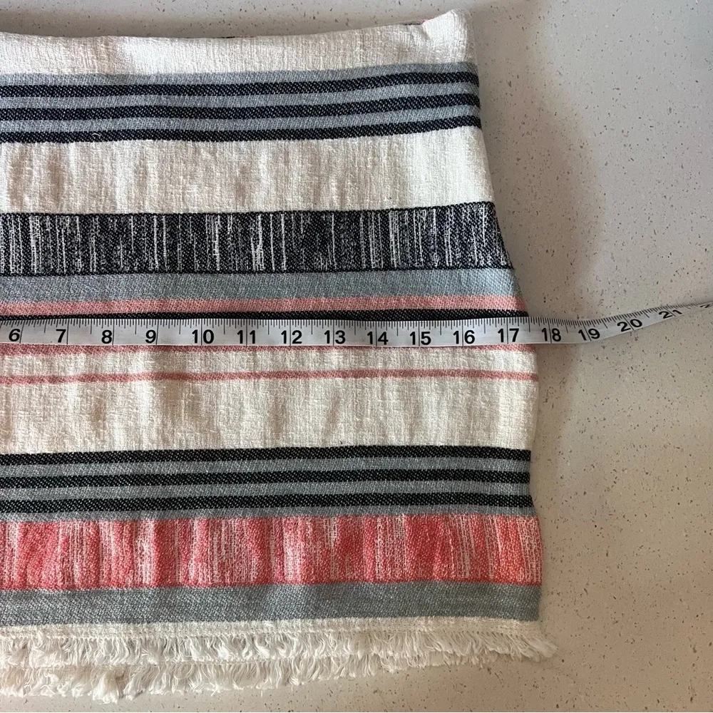 ABBELINE textured canvas striped skirt size small - Image 7