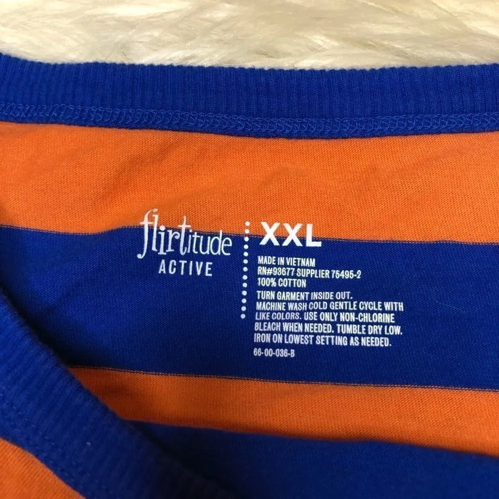 Flirtitude blue/orange Stripe crop top - Image 3