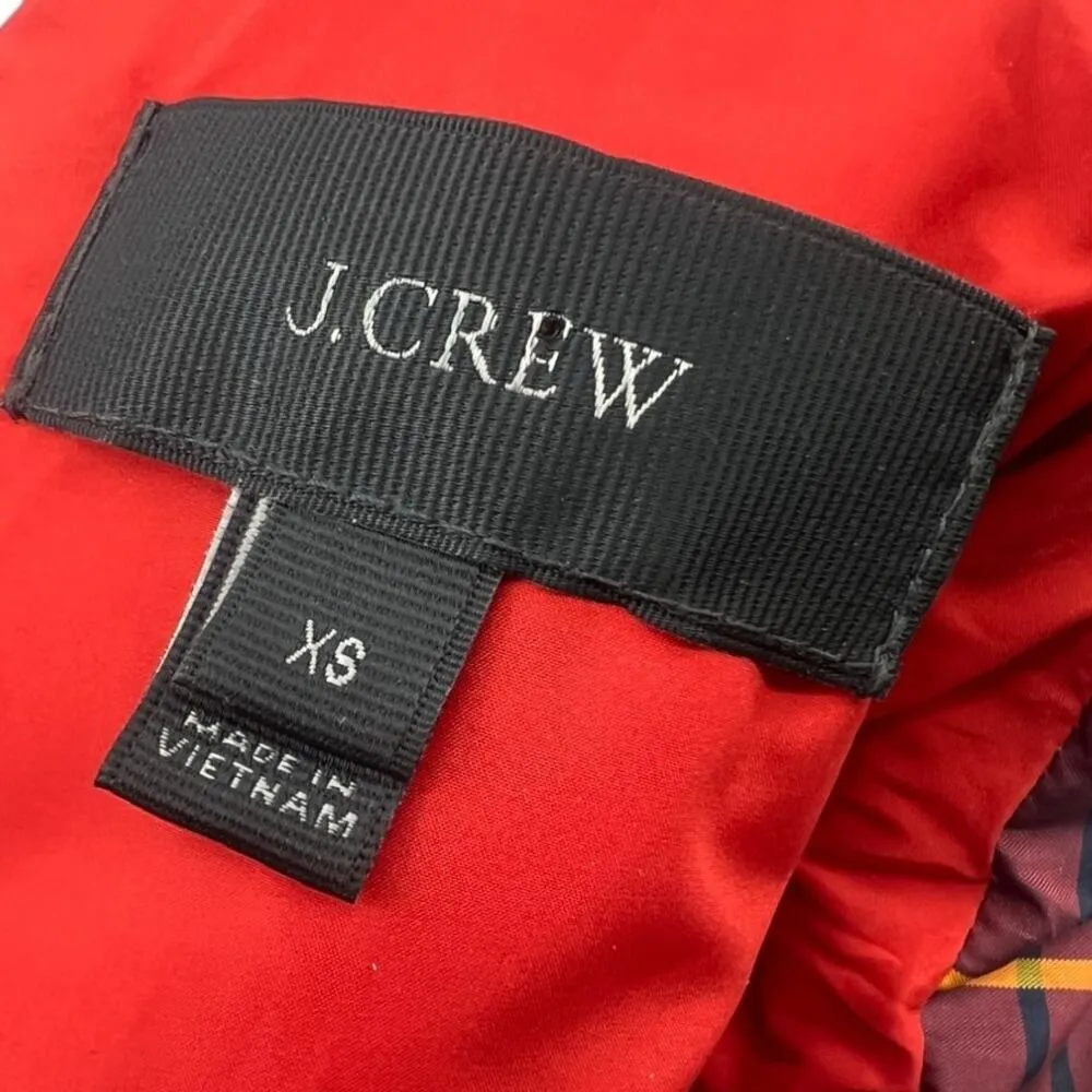 J Crew | XS | Women's Red Excursion Tartan Plaid Down Filled Holiday Puffer Vest - Image 7