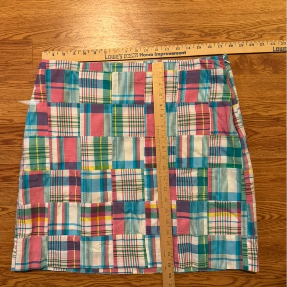 Talbots Madras Plaid Cotton A Line Skirt New 16p  Lined Petite Side Zip - Image 6