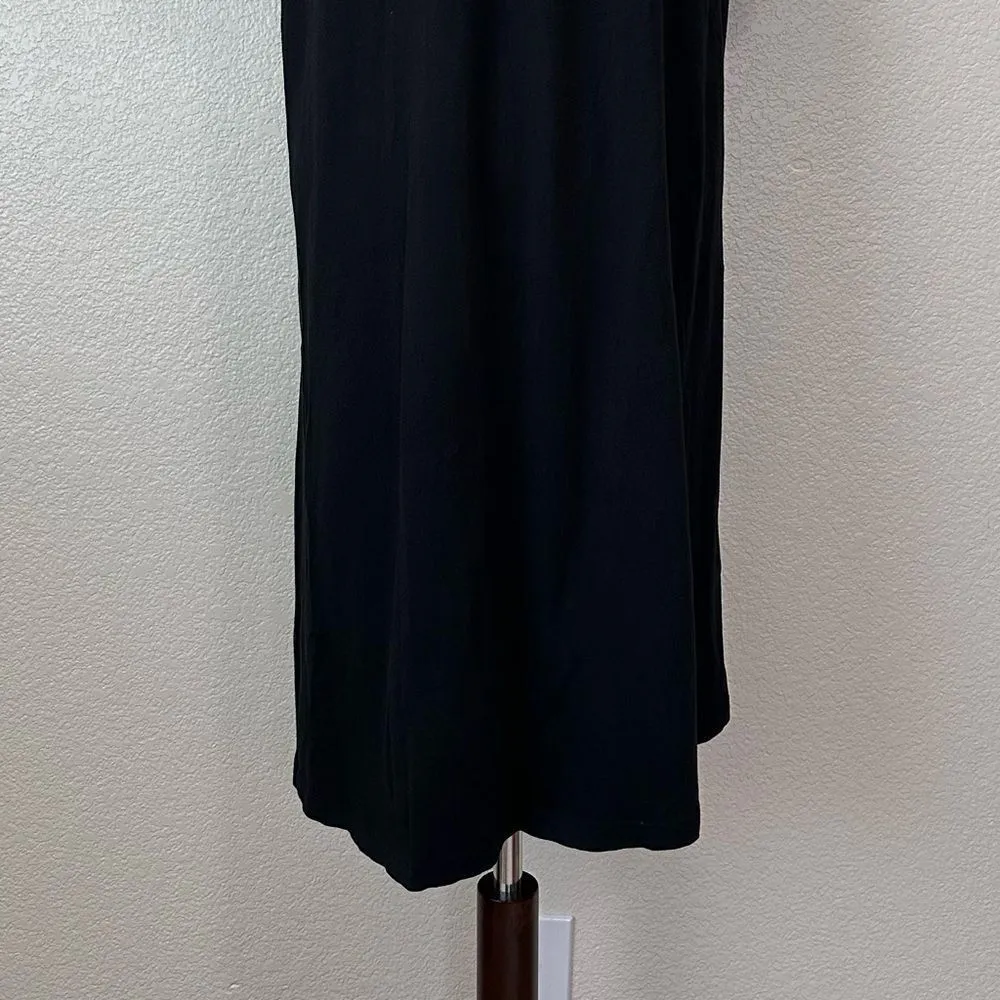 Asos Black Embroidered Short Sleeves High-Low Hem T-Shirt Dress - Image 9