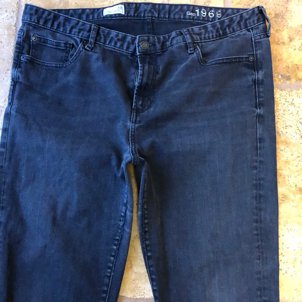 GAP 1968 Black Straight Leg Jeans, 33 long - Image 2