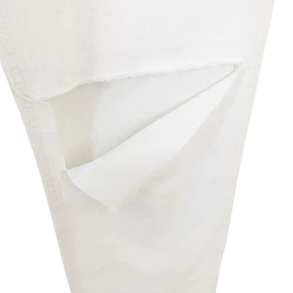 Re/Done Originals 90s High Rise Loose in White Denim With Rips Size 30 NWT - Image 7