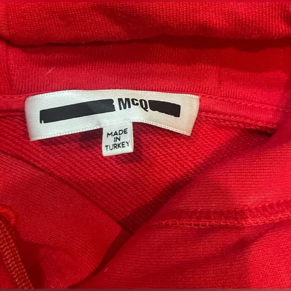 Alexander McQueen McQ Red / Black Swallow Bird Graphic‎ Hoodie Unisex XS - Image 3