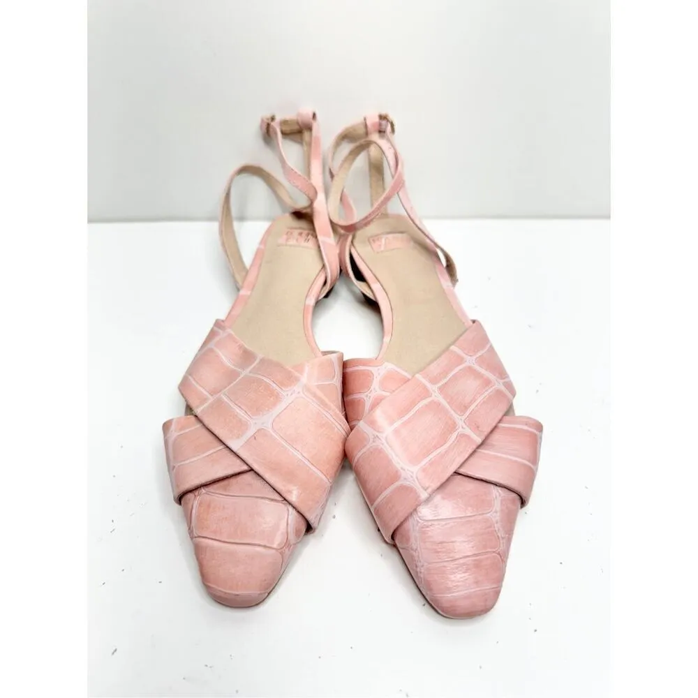 Louise‎ et Cie Flats Womens Size 6 Pink Pointed Toe Leather Ankle Strap Textured - Image 4