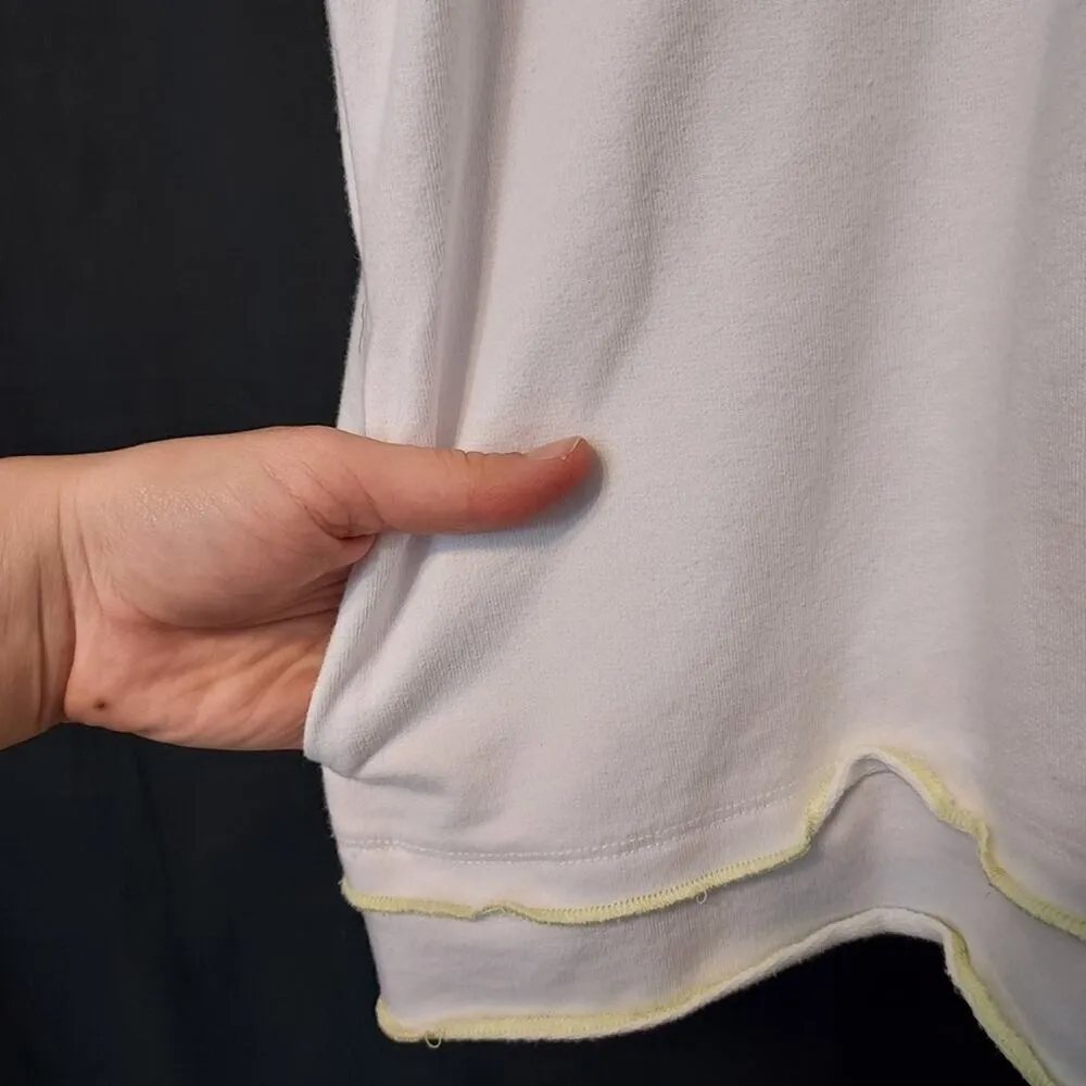 Weekend Clothesline White Hooded Sleeveless Floral Flower Patch Vest Sweater Green Size L - Image 6