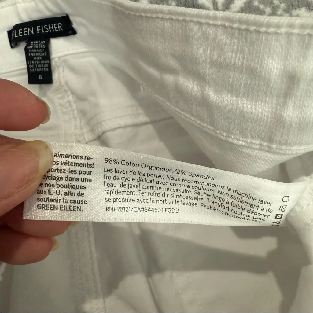 Eileen‎ Fisher White Straight Leg Jeans Size 6 - Image 7