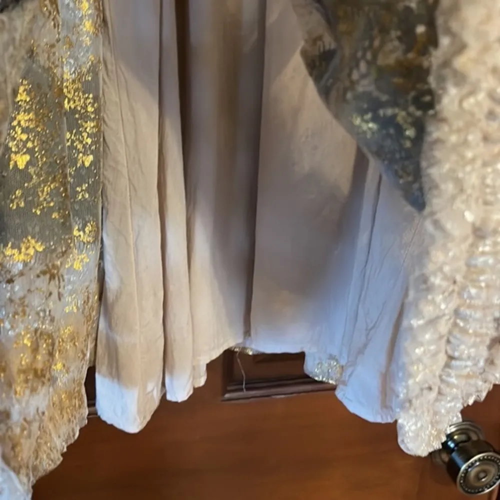 Vintage Dee People gold shimmer tulle and lace mini dress - Image 5