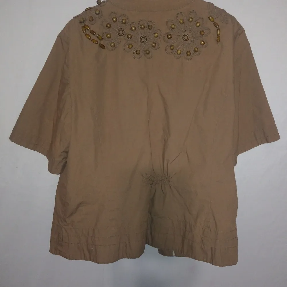 Coldwater Creek 14 Caramel Beaded Jacket Plus - Image 4