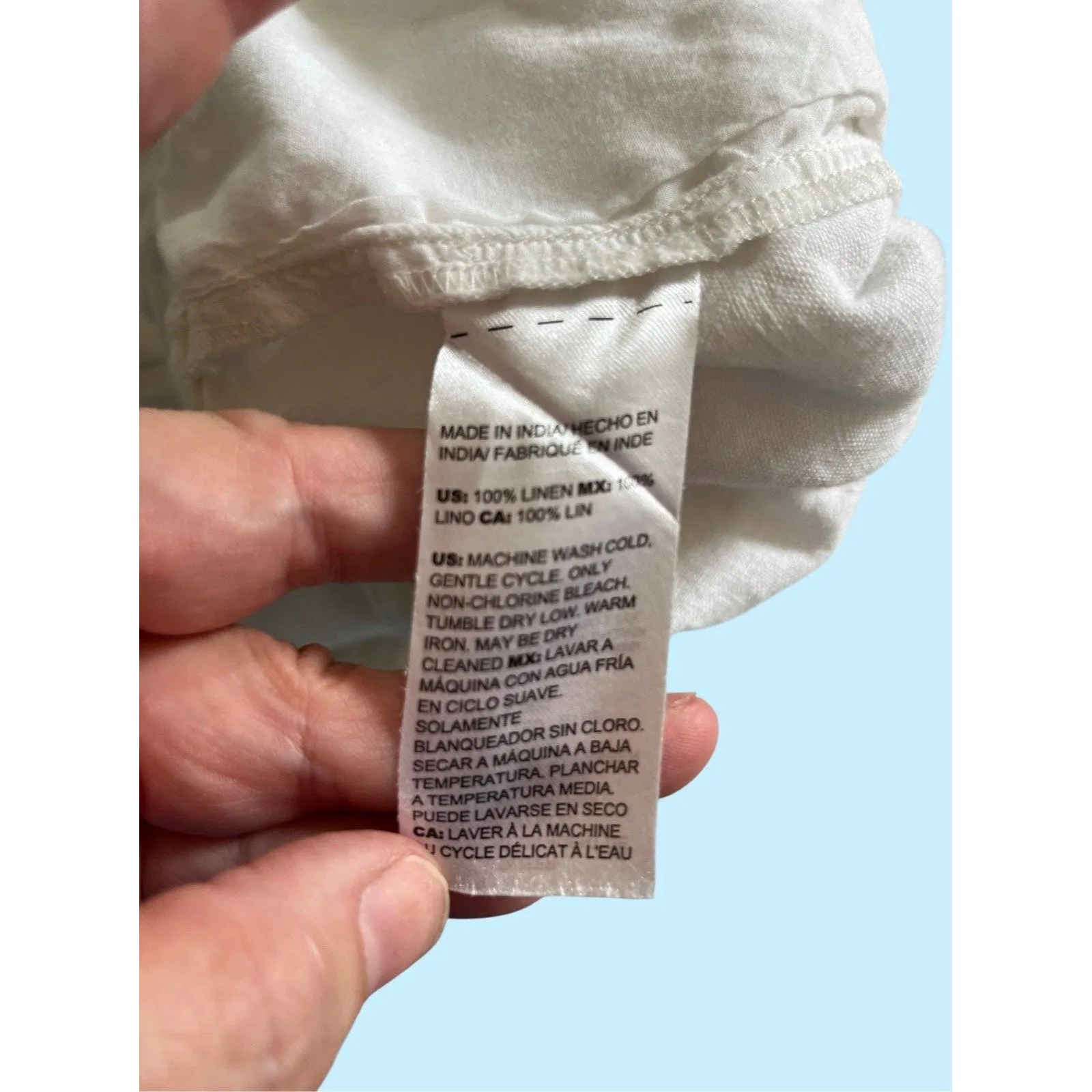 Chicos 100%  Linen Pullon Pants Size 16/XL White Pockets Straight Leg - Image 7