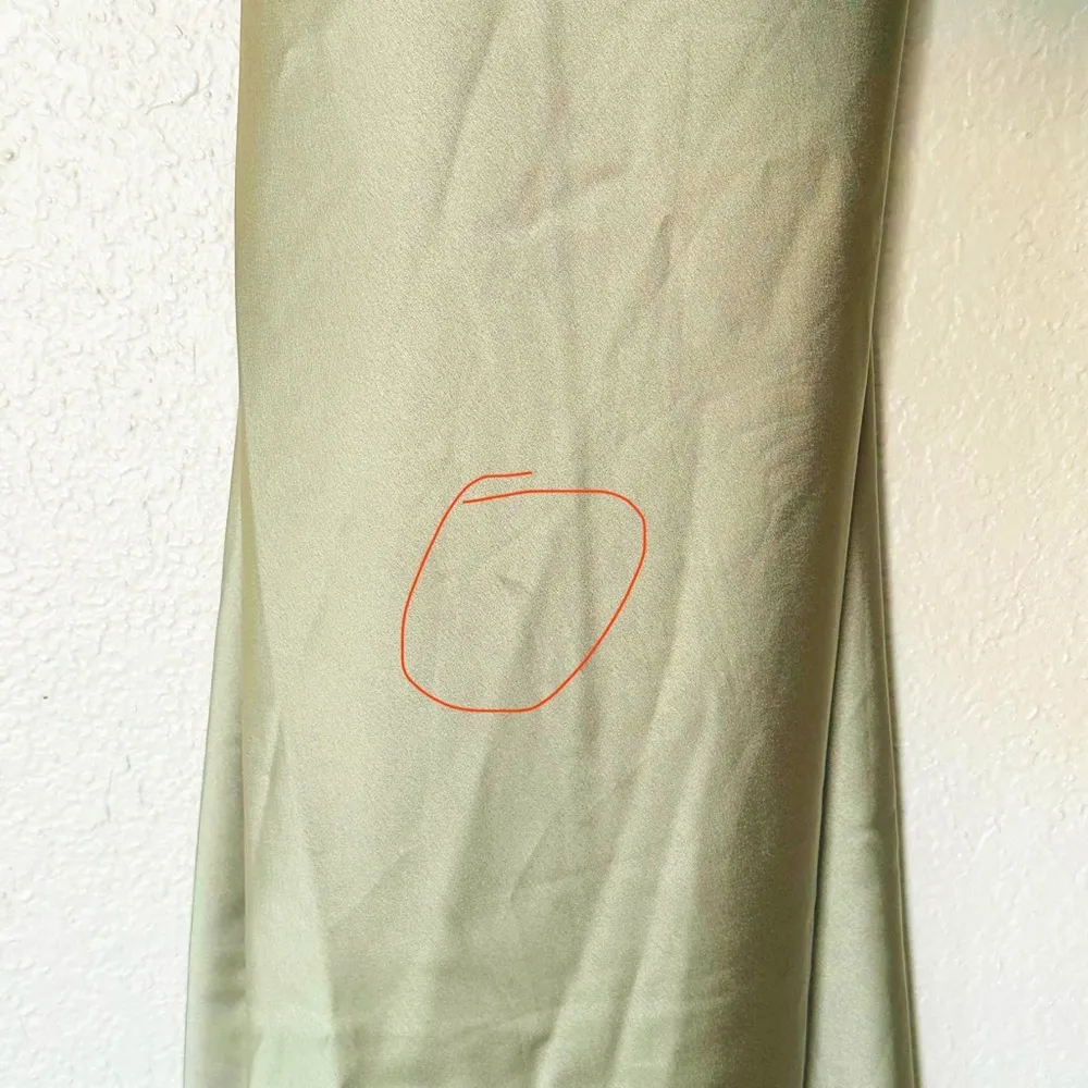 Verona Cowl Midi Slip Dress Moss Green Luxe Satin Size Small - Image 10