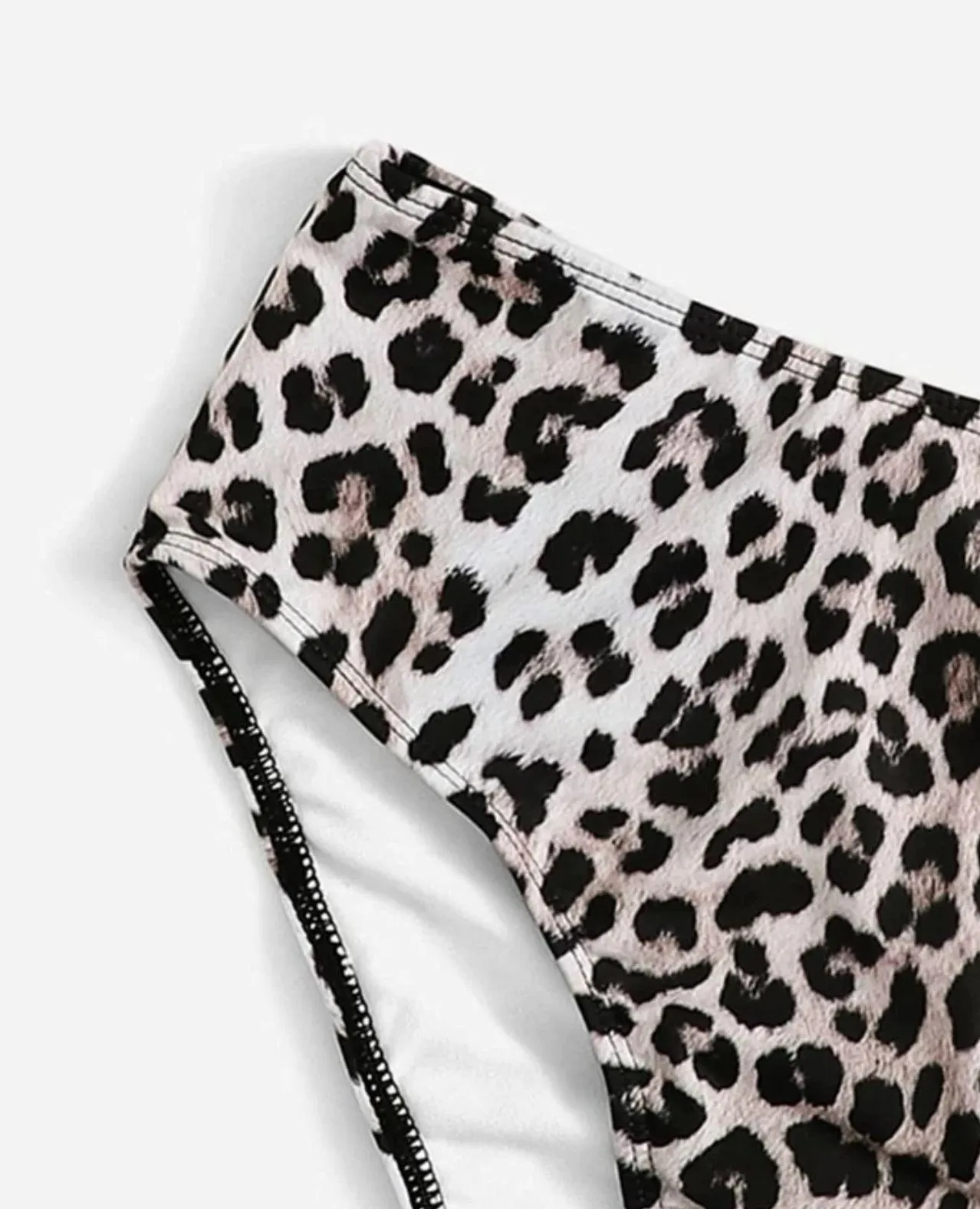 High Waisted Leopard Swimsuit Bottoms Multi - Image 3