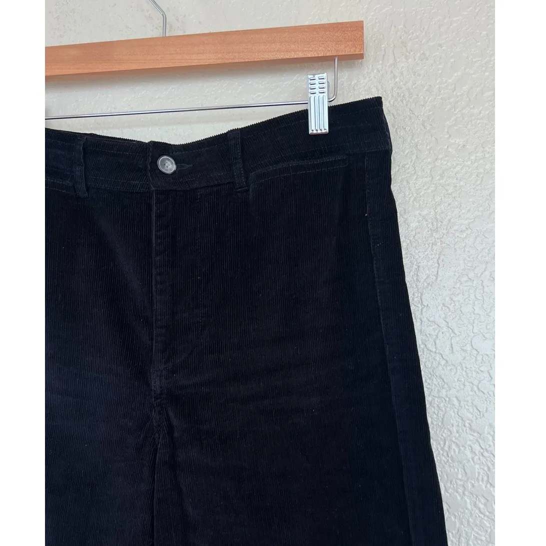 Everlane Black Wide Leg Corduroy Ankle Jeans 8 Relaxed Straight Casual High Rise - Image 5